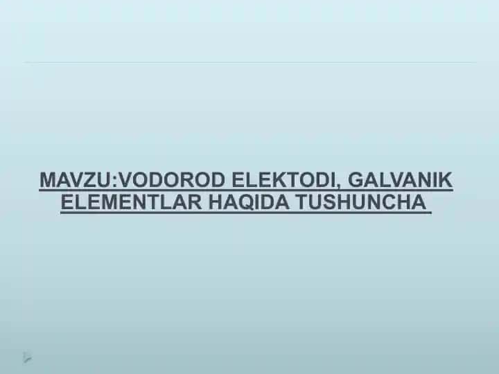 Vodorod Elektrodi