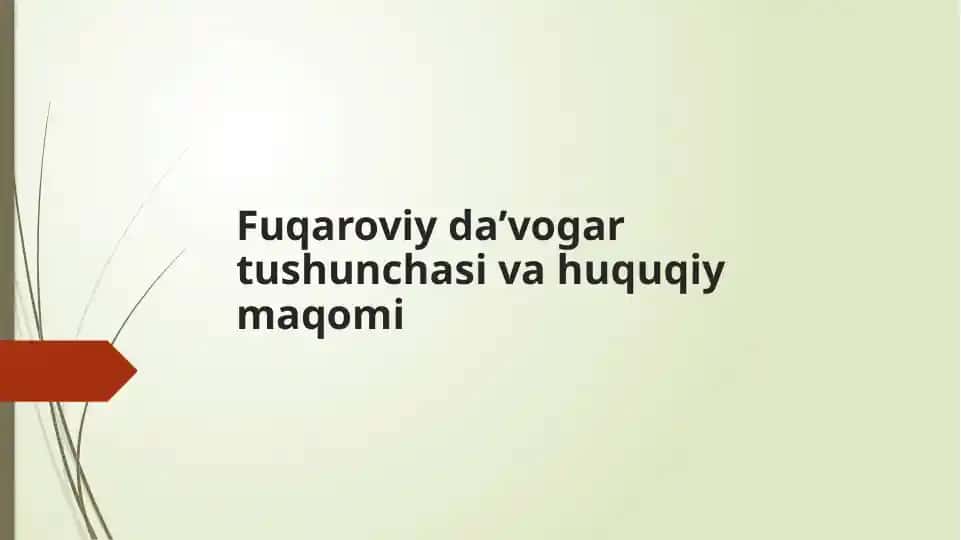 Fuqaroviy da’vogar tushunchasi va huquqiy maqomi.