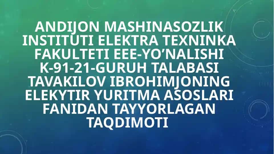 Asinxron elektr mashinasi haqida taqdimot