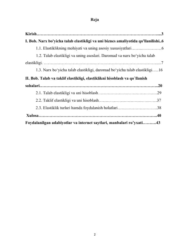 Narx bo'yicha talab elastikligi va uni biznes amaliyotida qo'llanilishi