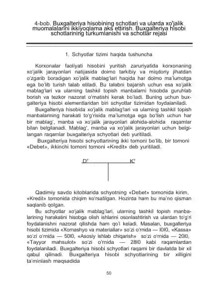 Buxgalteriya hisobi schyotlarining turkumlanishi va schyotlar rejasi