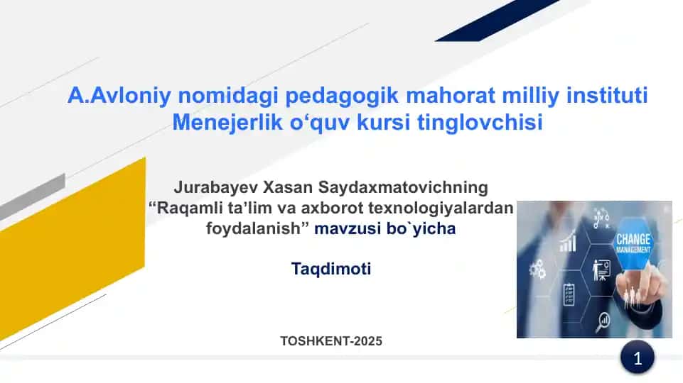 Raqamlitaʼlim va axborot texnologiyalardan foydalanish