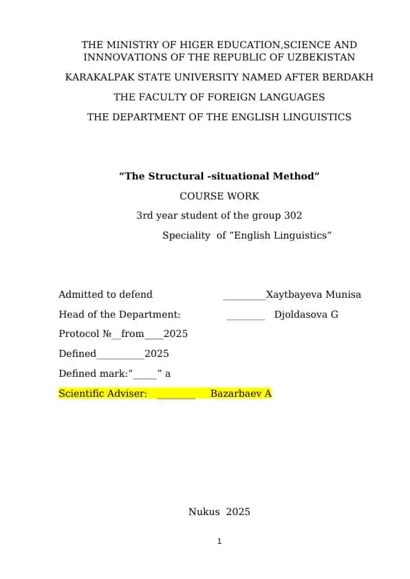 The Structural -situational Method