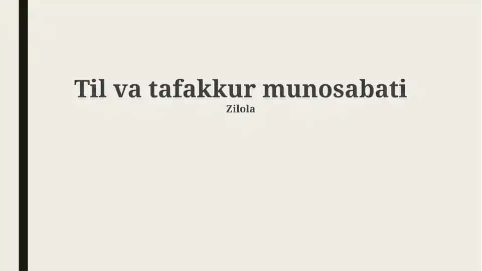 Til va tafakkur munosabati