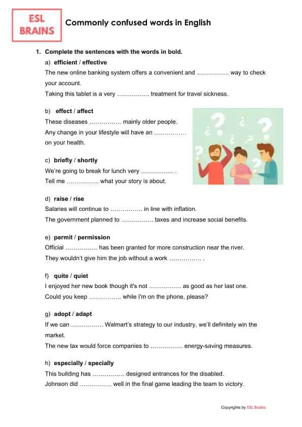 Commonly confused words in English