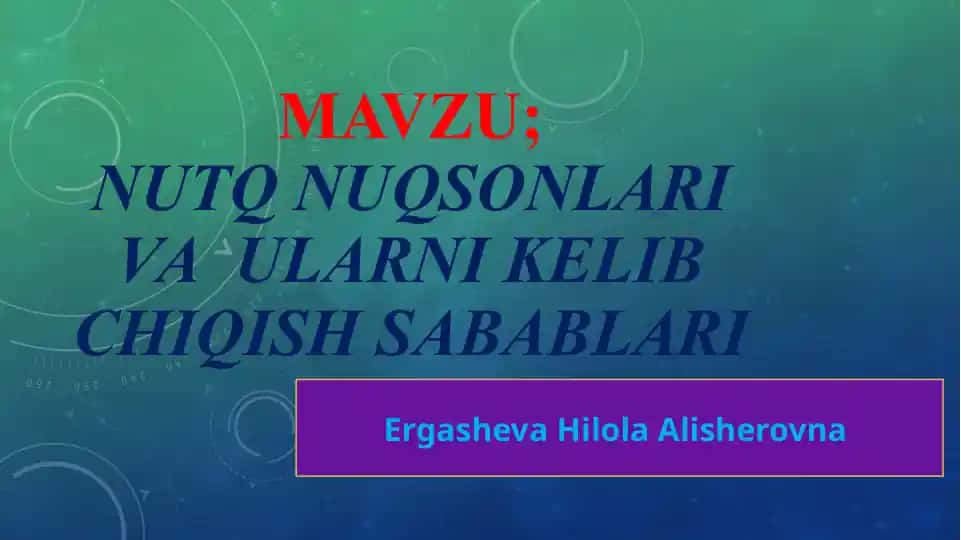 Nutqnuqsonlari va ularni kelib chiqish sabablari