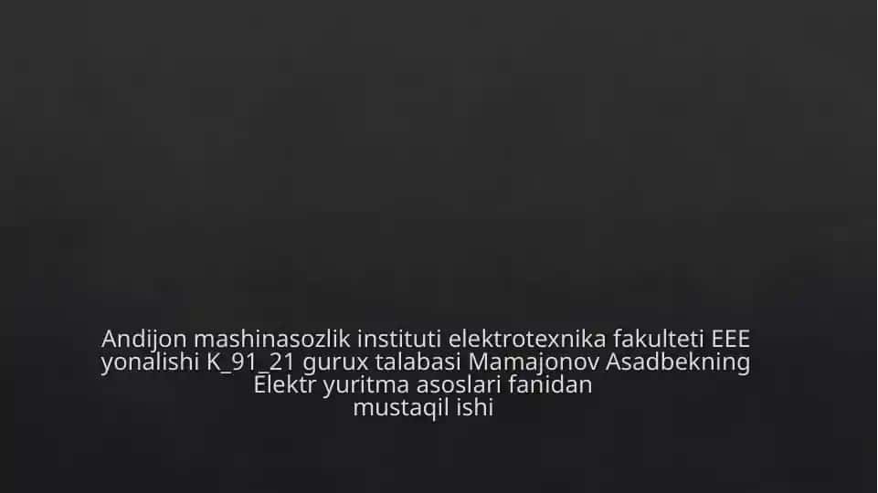 Elektr yuritma asoslari