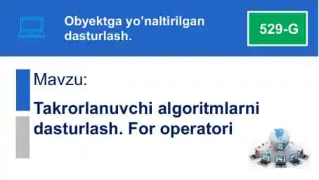 Obyektga yo’naltirilgan dasturlash