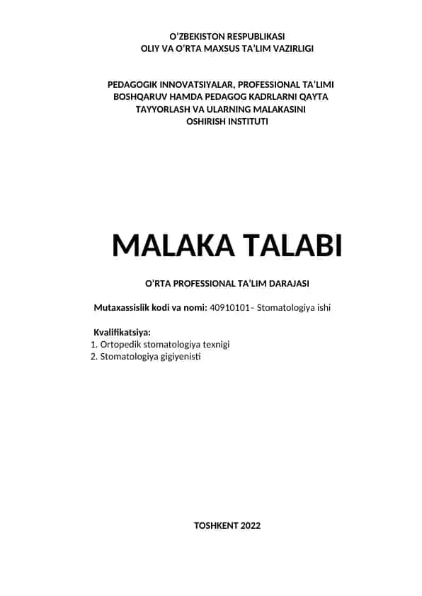 Stomatologiya ishi