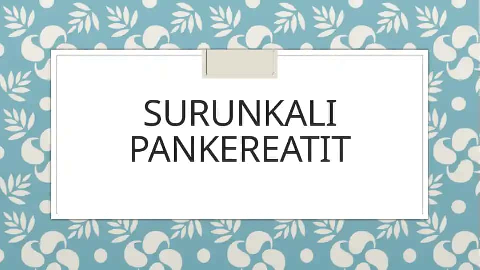 Surunkali Pankreatit