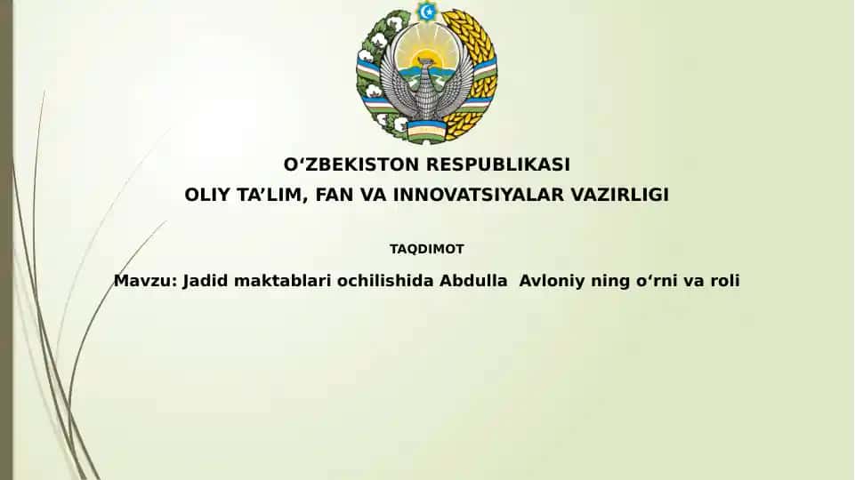 Jadid maktablari ochilishida Abdulla Avloniyning o'rnivsaroli
