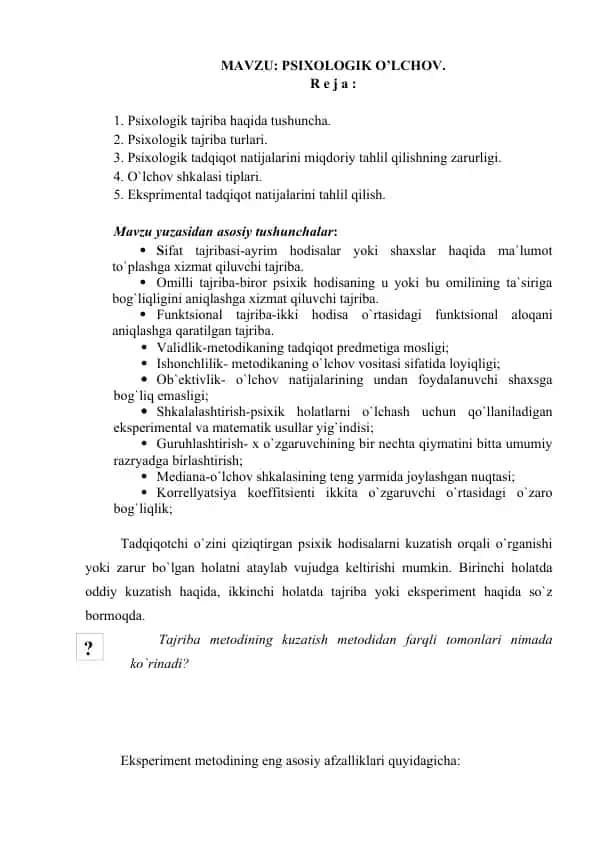 Psixologik o'lchov