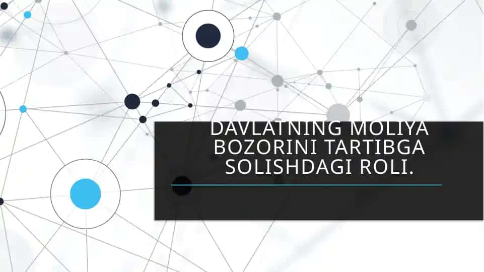 Moliya bozorini tartibga solishdagi davlatning roli