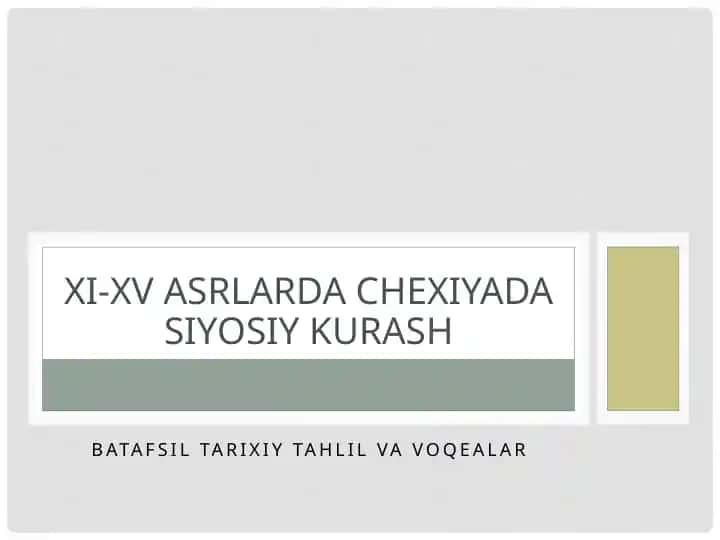 Batafsil tarixiy tahlil va voqealar