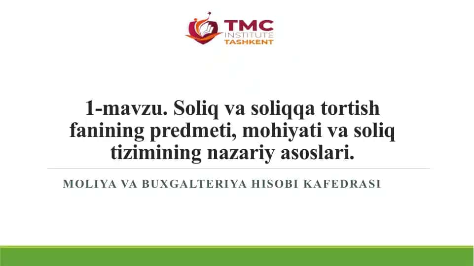 Soliq va soliqqa tortish