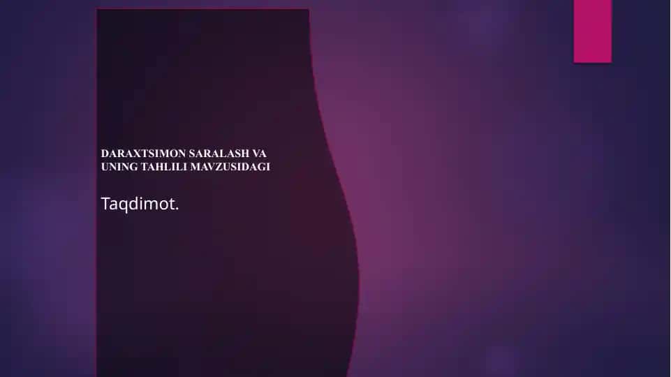 Daraxtsimon saralash va uning tahlili