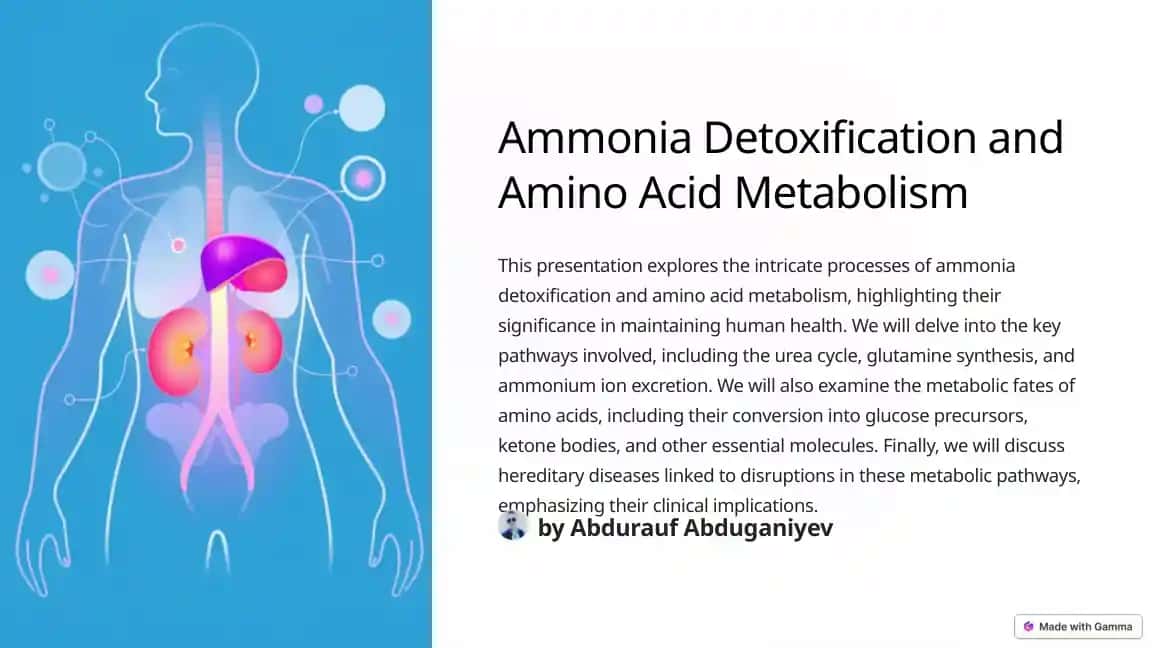 Ammonia Detoxification and Amino Acid Metabolism