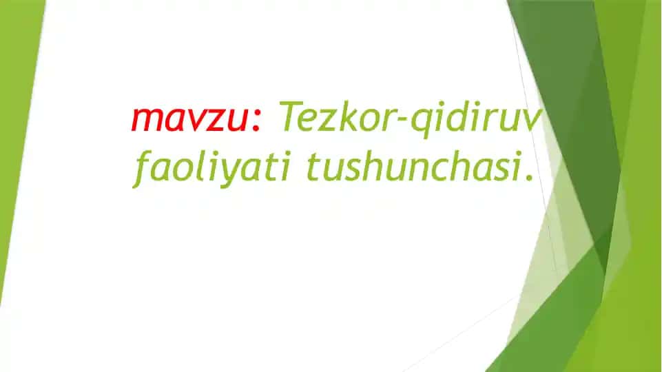 Tezkor-qidiruv faoliyatining tushunchasi