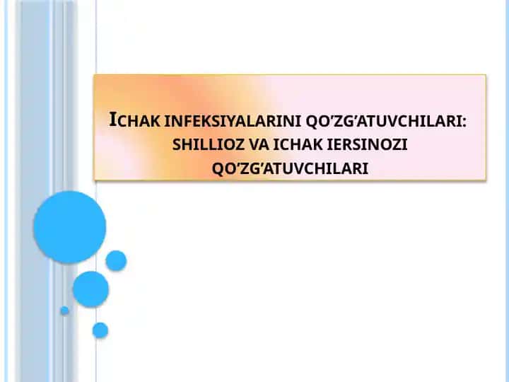 Ichak infeksiyalarini qo’zg’atuvchilari: shillioz va ichak iersinozi qo’zg’atuvchilari