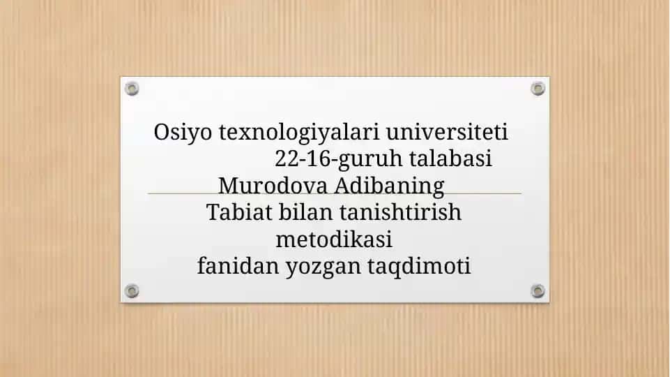 Tabiatbilantanishtirish Metodika