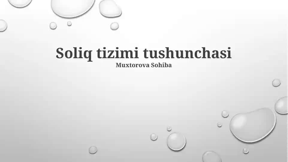 Soliq tizimi tushunchasi