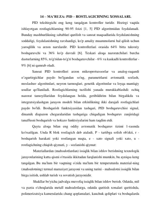 PID kontrolleri