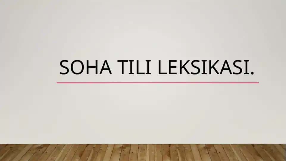 Oʻzbek tili leksikasi