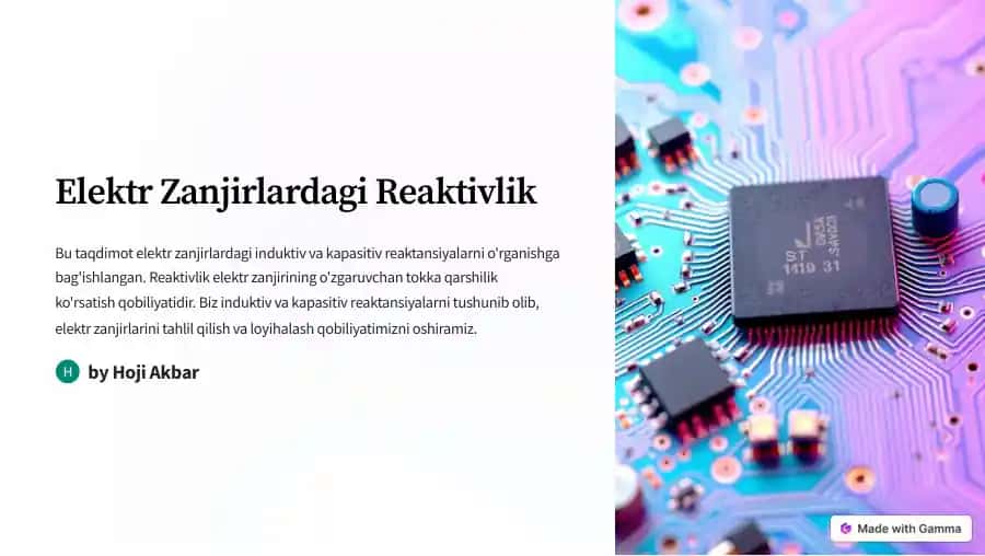 Elektr Zanjirlardagi Reaktivlik