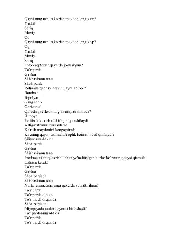 Ko'z anatomiyasi va optika