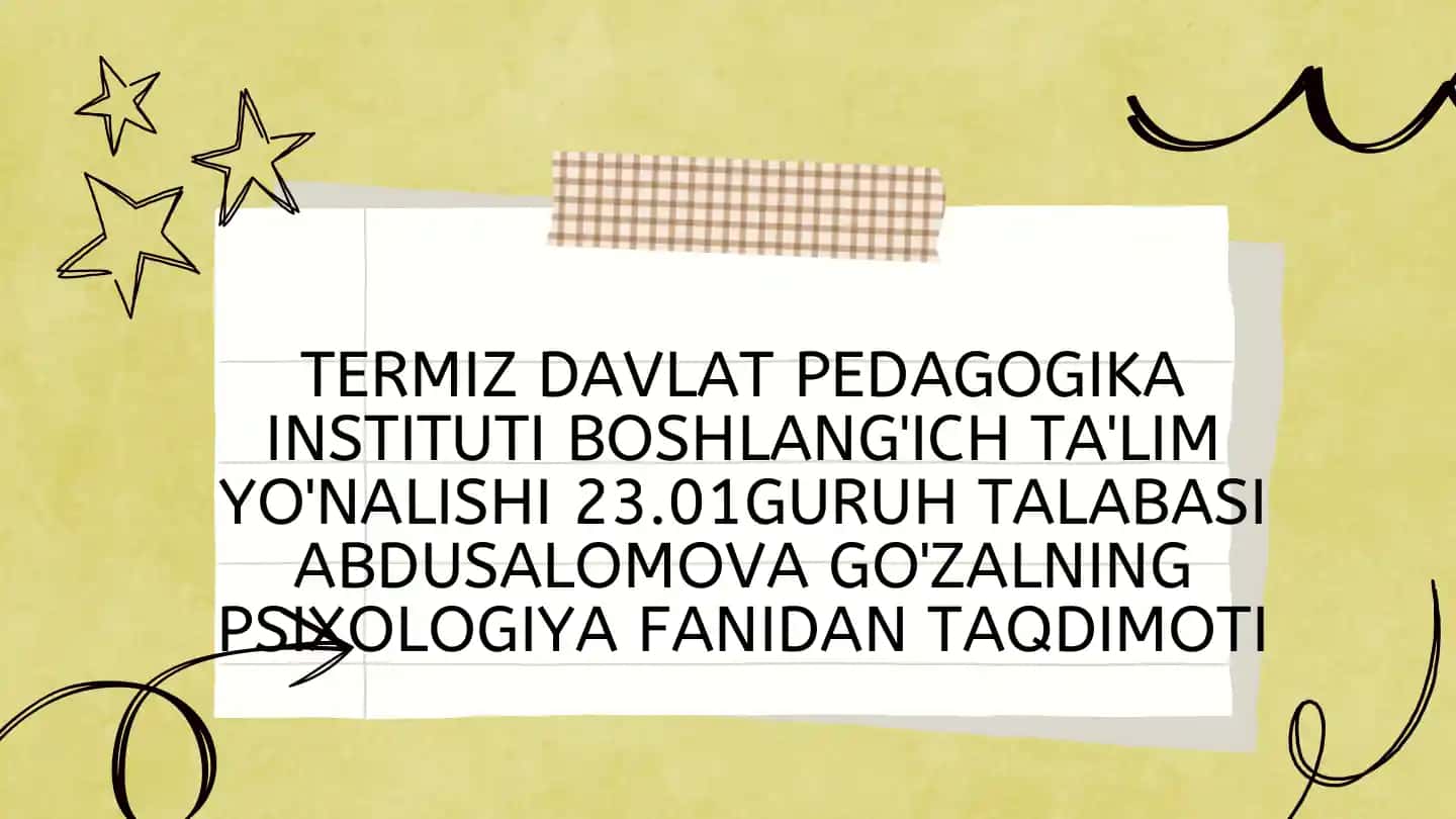 Pedagogik Psixologiya Fanidan Taqdimotlar