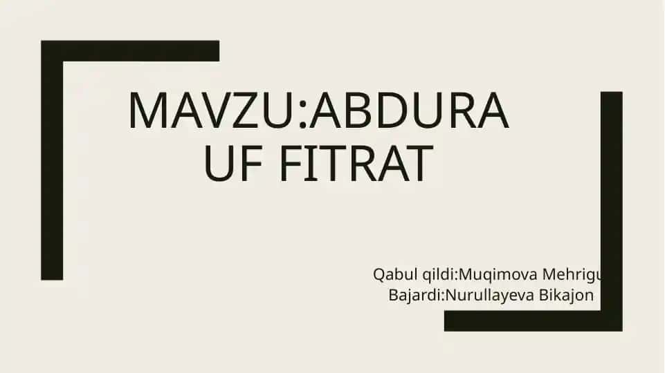 Abdurauf Fitrat