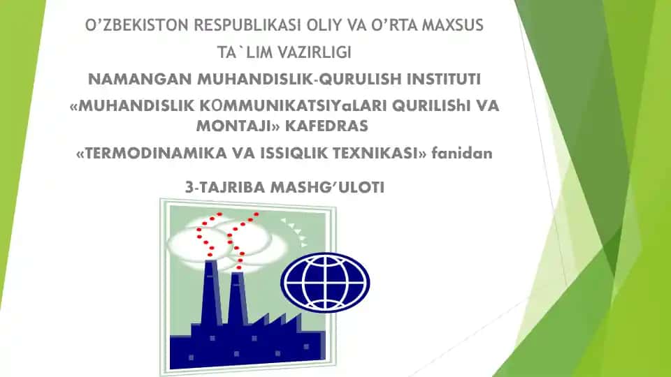 Termodinamika va issiqlik texnikasi