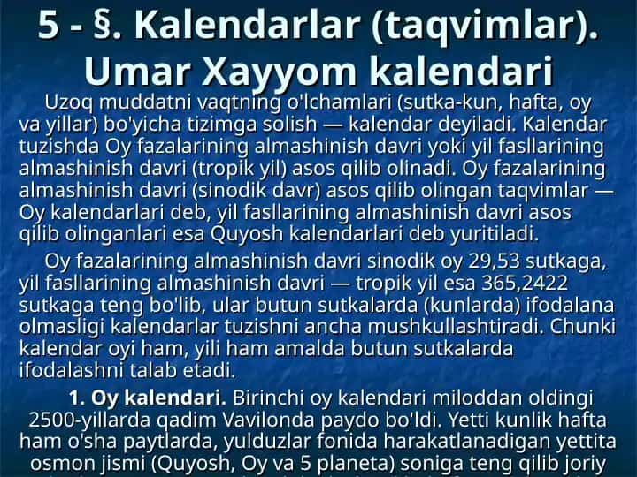 Oy kalendarlari