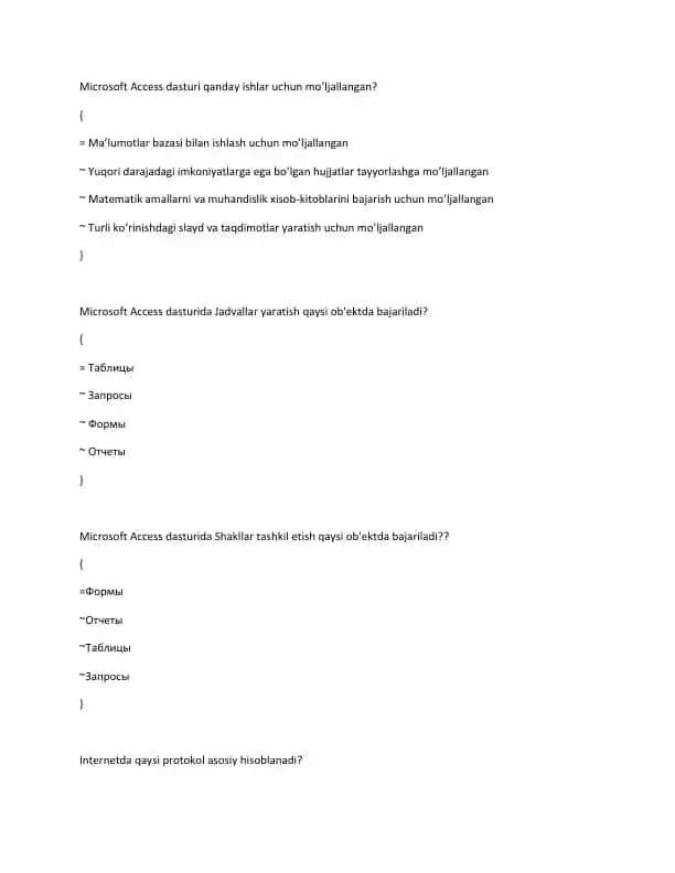 Microsoft Access dasturi