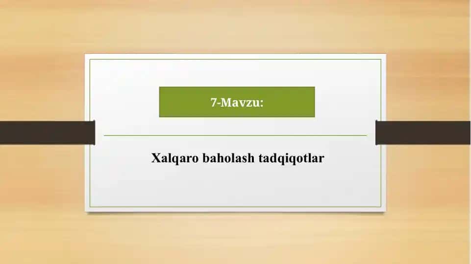 Xalqaro baholash dasturlari