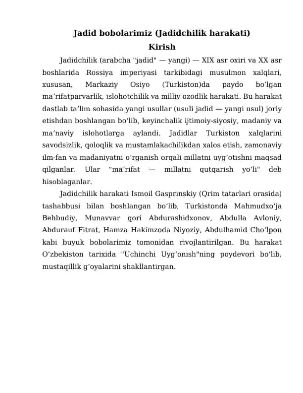 Jadidbobolarimiz (Jadidchilik harakati)