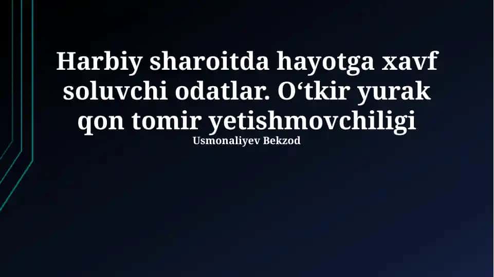 O'tkir yurak-qon tomir yetishmovchiligi