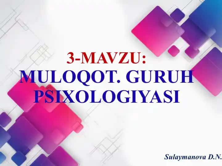 Insoniy munosabatlar psixologiyasi