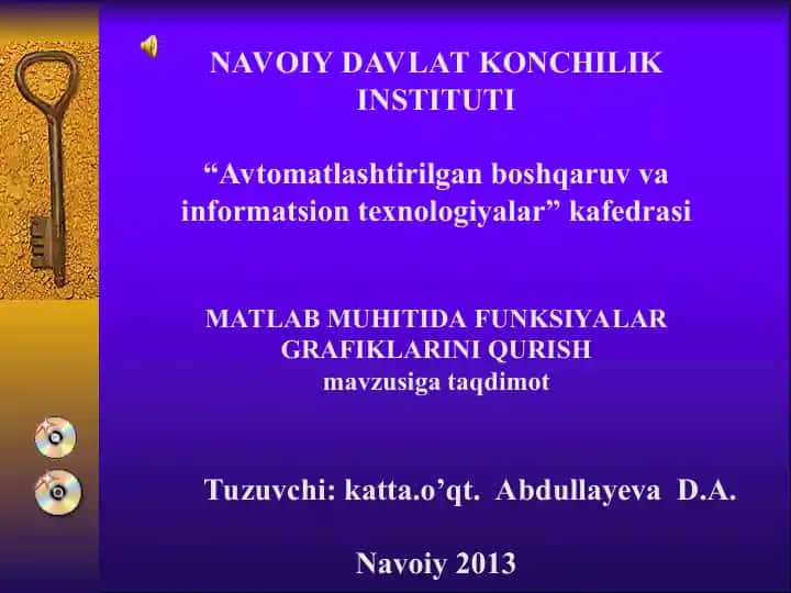MATLAB MUHITIDA FUNKSIYALAR GRAFIKLARINI QURISH