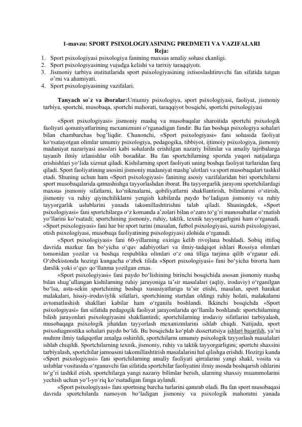 Sport psixologiyasi