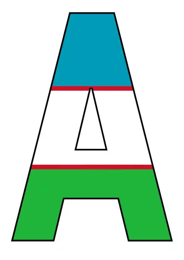 Alifbo o'zbek va ingliz bayroq fonida