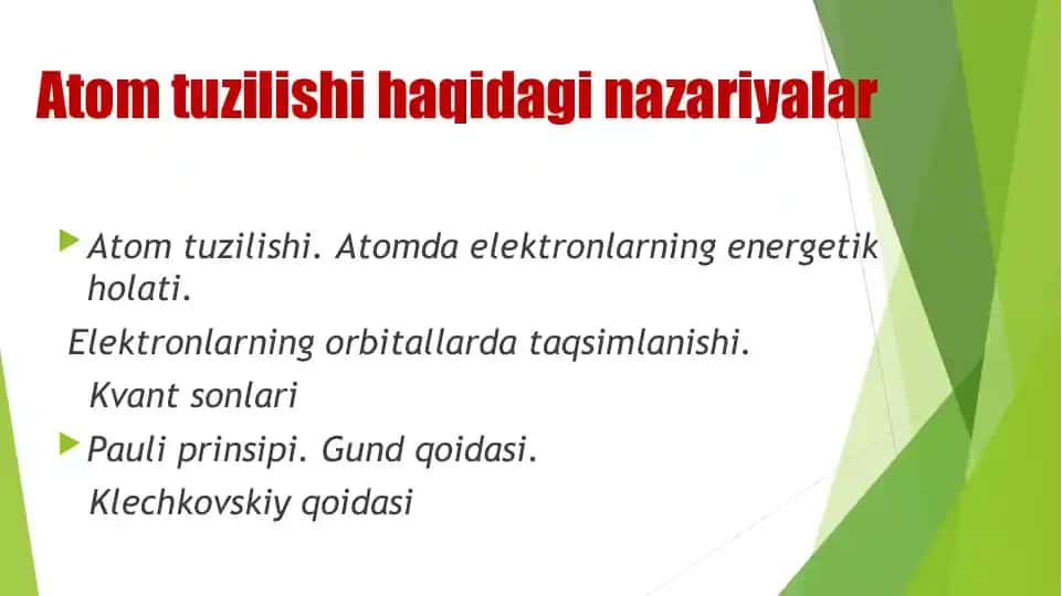 Atom tuzilishi haqidagi nazariyalar