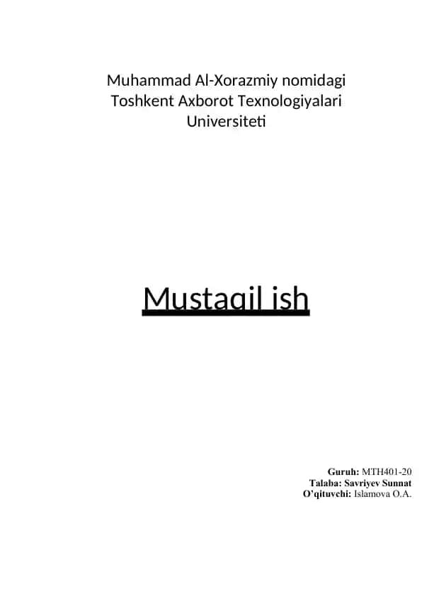 Tovar, mahsulot va xizmatlarga bo’lgan talab funksiyasini qurish