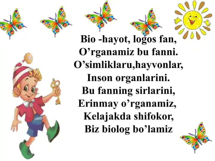 Biologiya Fanidan Test Savollari va Javoblari