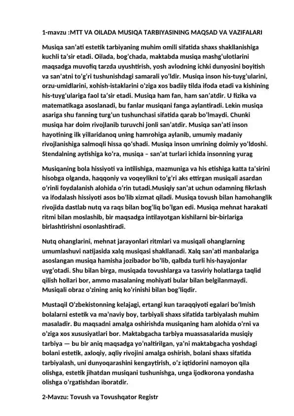 Musiqa Tarbiyasi
