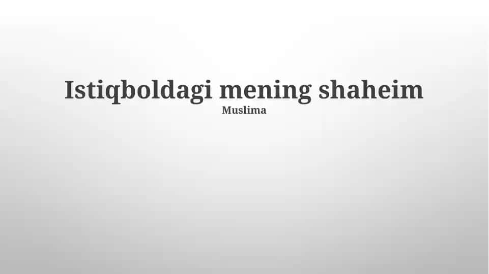 Mening Vizyonim