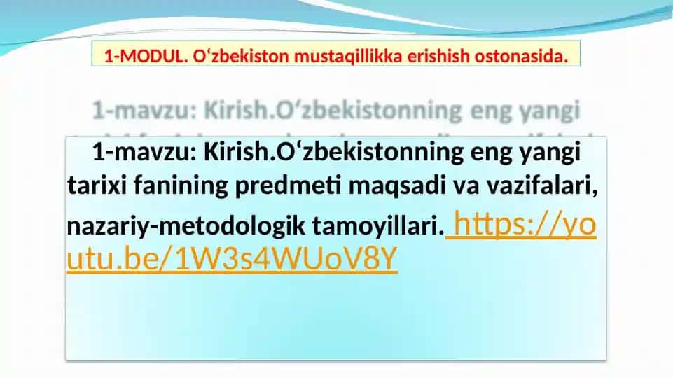 O‘zbekiston mustaqillikka erishish ostonasida