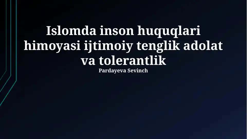 Islomda inson huquqlari himoyasi