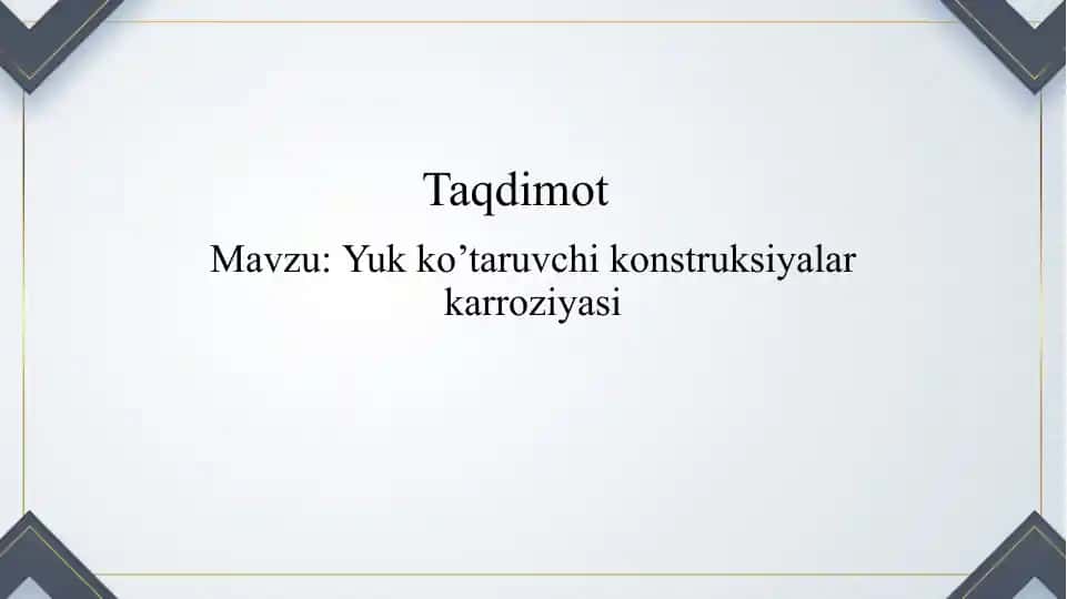 Yukko’taruvchi konstruksiyalar korroziyasi