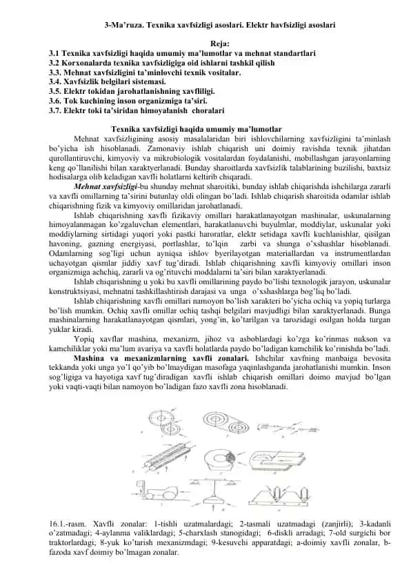 Texnika xavfsizligi asoslari. Elektr havfsizligi asoslari